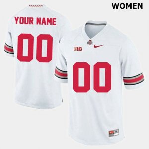 Women's Ohio State Buckeyes #00 Customized White Nike NCAA College Football Jersey Ventilation PSD7044GH